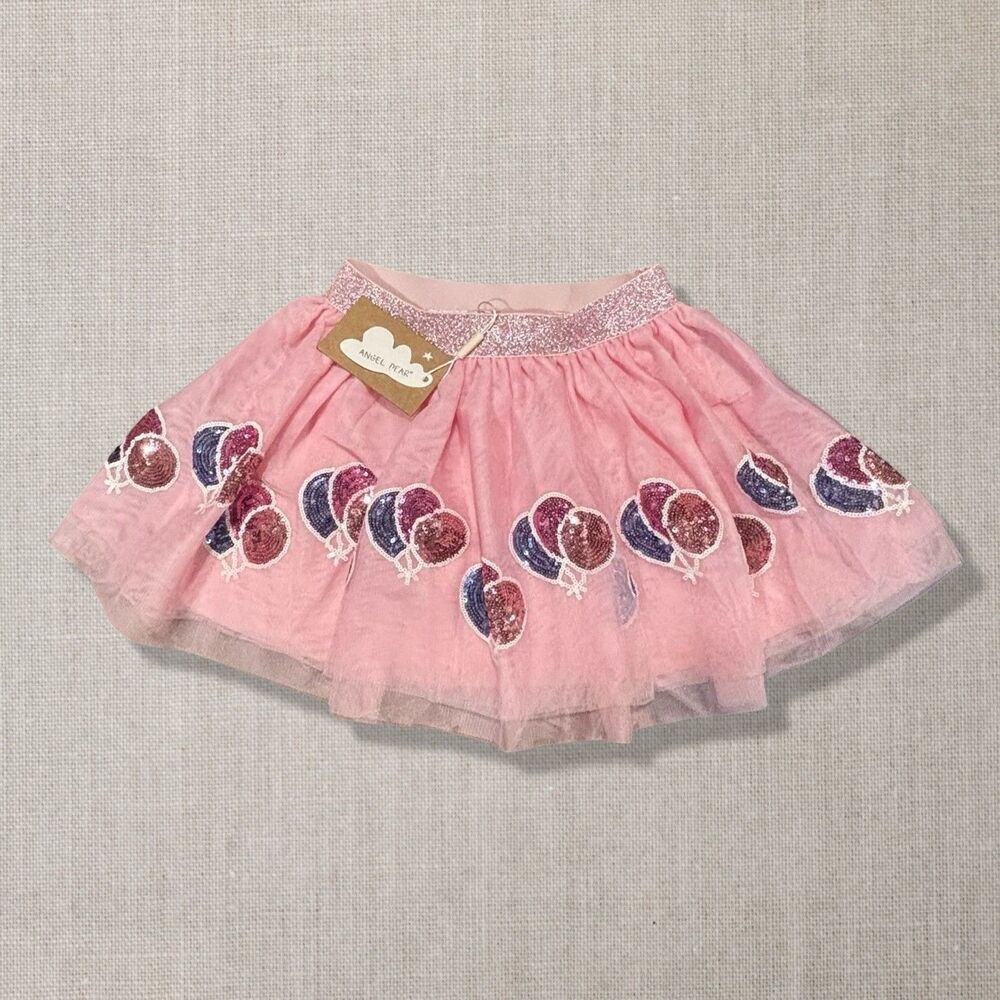 Angel Dear Celebration Tutu Skirt Pink Sequin Balloons Girls 6–8Y NWT Birthday